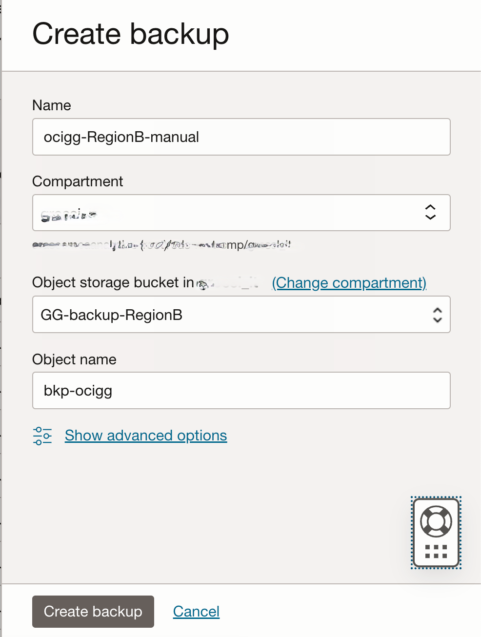 Fig.14: RegionB, first OCI GoldenGate manual backup