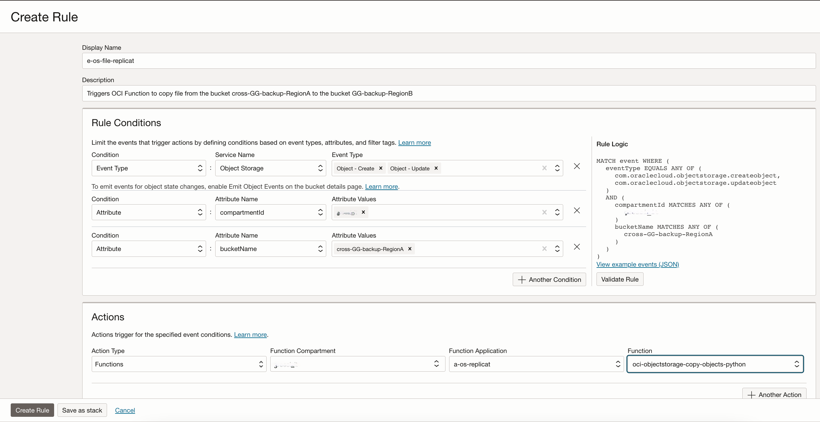 Fig.20: RegionB, event rule configuration