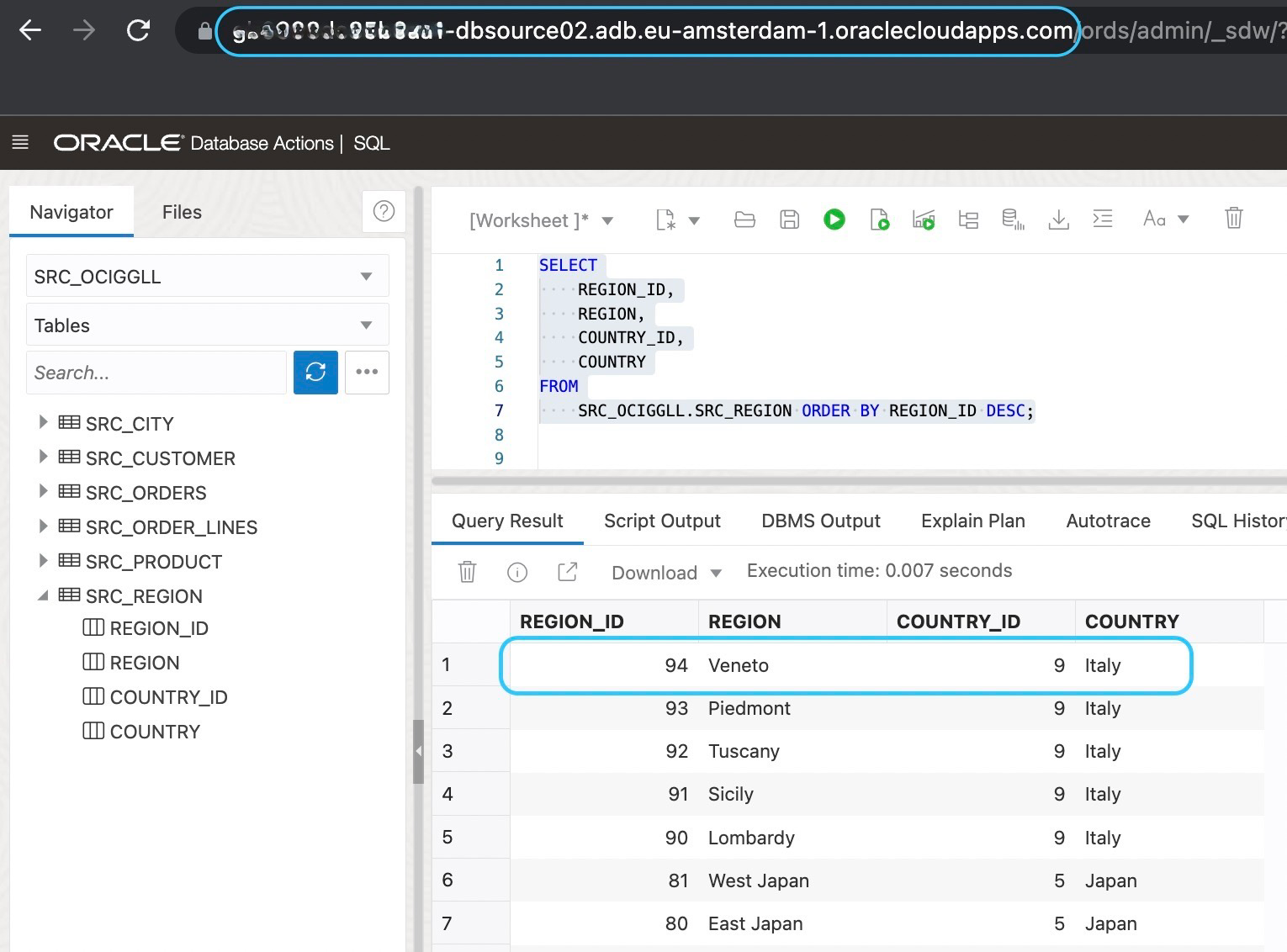_Fig.14: New record present in the SourceDB table (SRC_REGION)_