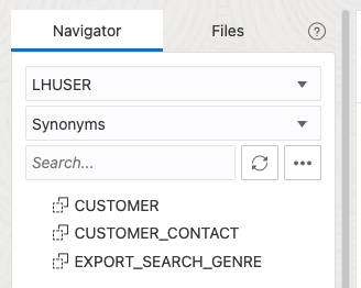 Fig.13: Region1, Synonyms created on ADW when Region1 is active
