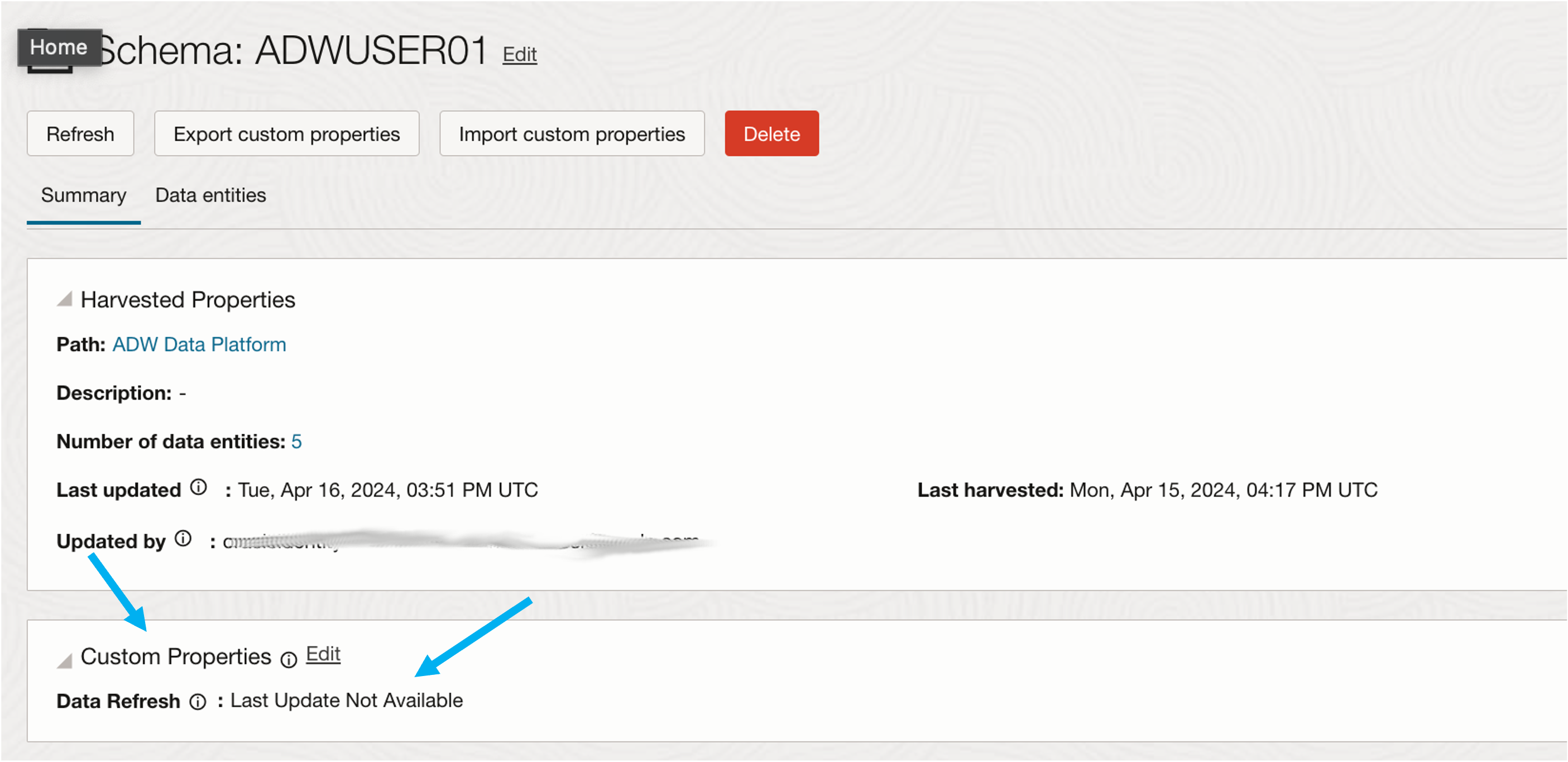 Fig.17: Custom Properties Updated on Error